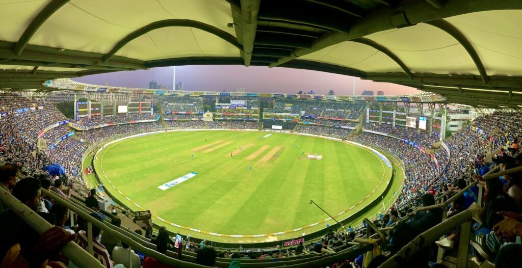 IPL cricket stadium view with crowd during match – most fours in IPL history concept