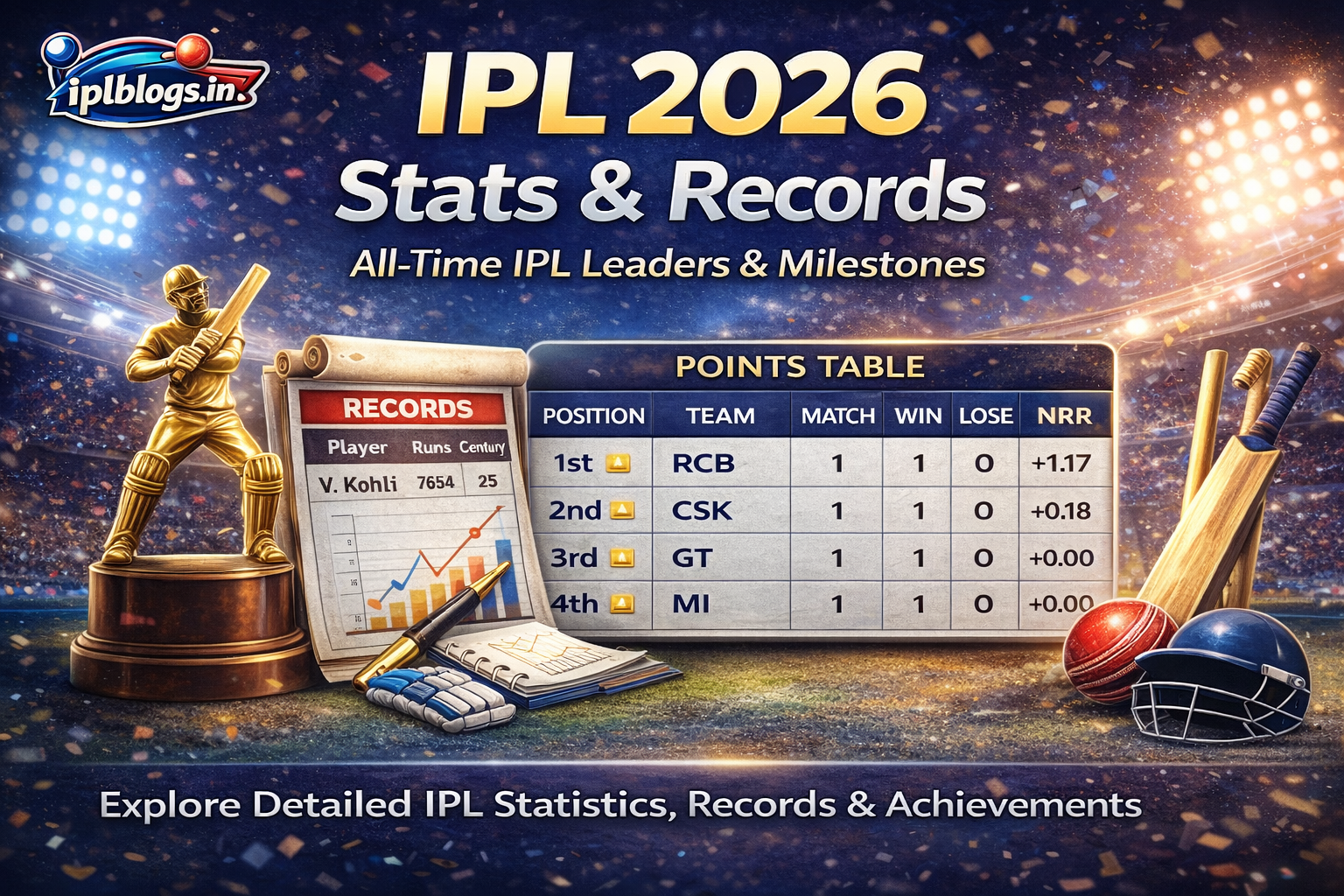 IPL 2026 stats including top batsman, bowlers and performance records