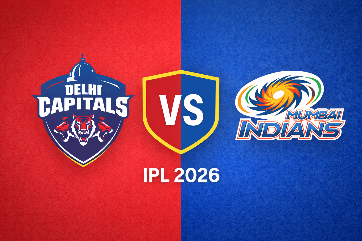 DC vs MI IPL 2026 match Delhi Capitals vs Mumbai Indians prediction graphic